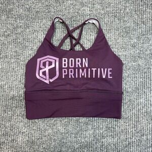 Born Primitive Purple Sports Bra Womens Small Padded Nylon Lycra Athletic